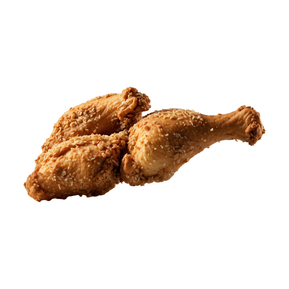 Golden Crunch Fried Chicken Crumbs Isolated on Transparent Background png