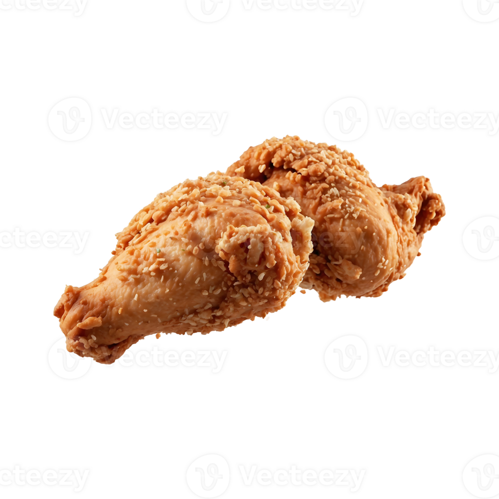 Crispy Perfection Fried Chicken Crumbs Isolated on Transparent Background png