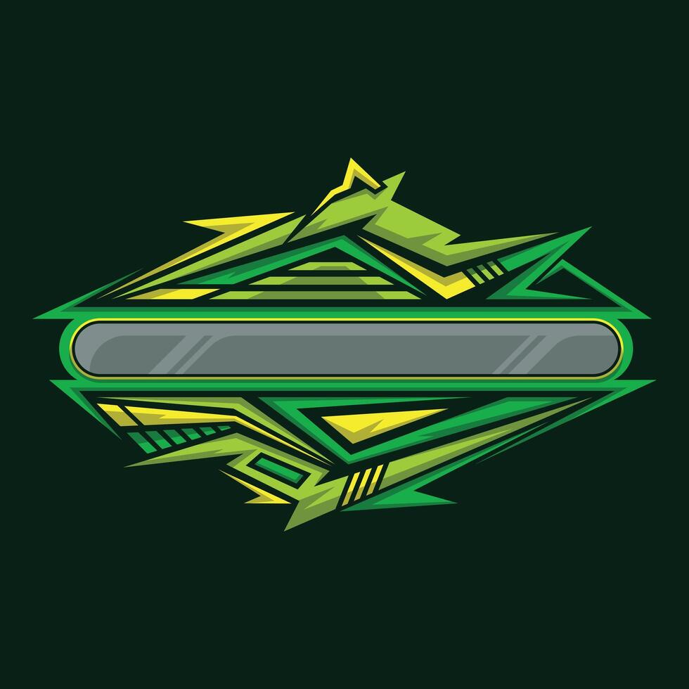 Blank border racing logo. Technology digital banner. Futuristic techno border vector