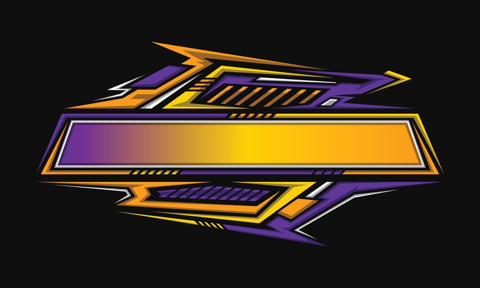 Blank border racing logo. Technology digital banner. Futuristic techno border vector