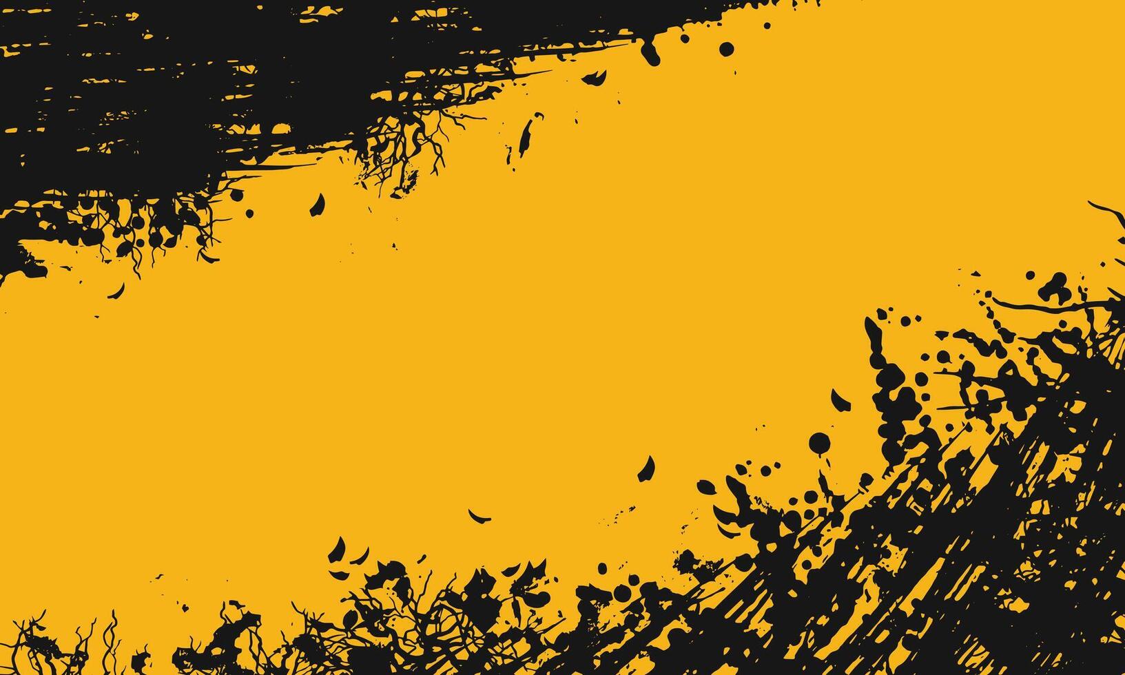Abstract black and yellow grunge background vector