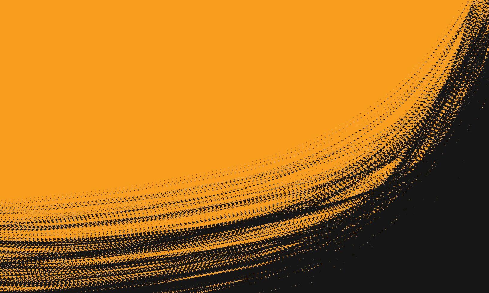 Blank yellow background with black abstract grunge brush strokes vector