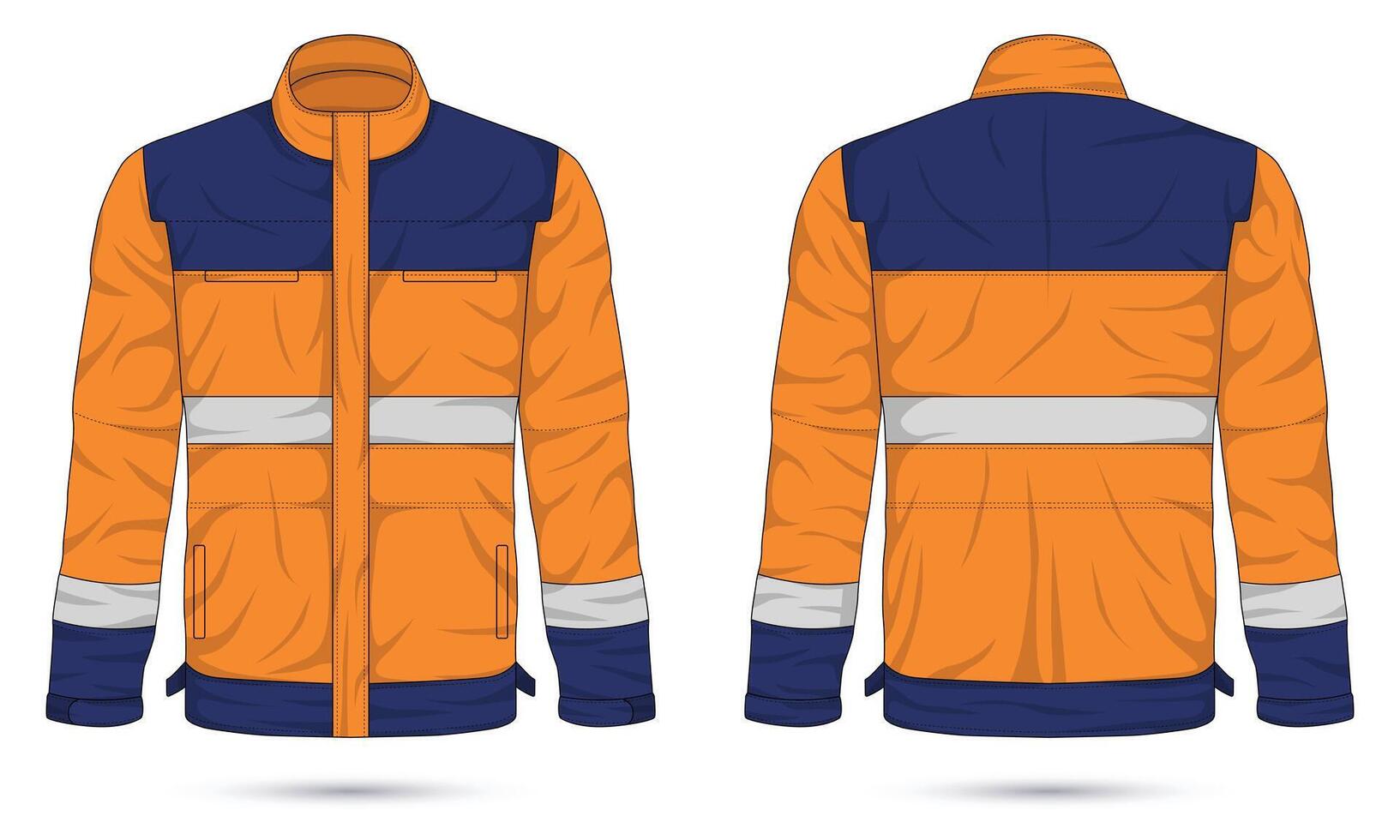 Workwear template front and back view vector