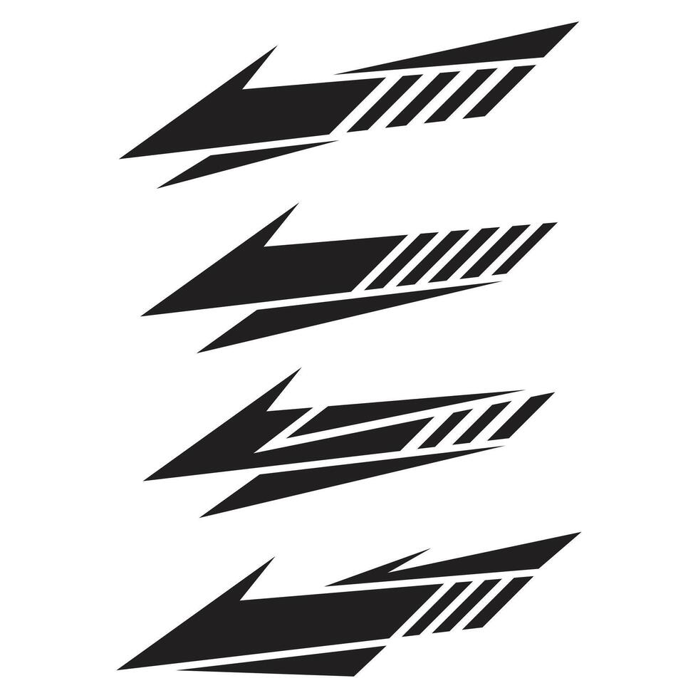 Collection of racing style car body wrap vinyl decals vector