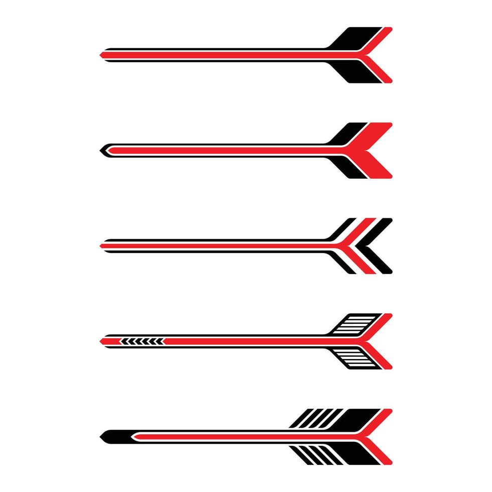 Set of racing geometry striped car wrap decal vector