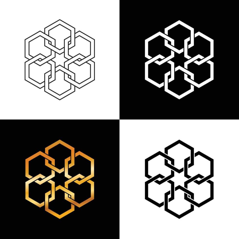 Modern abstract logo design in various styles vector