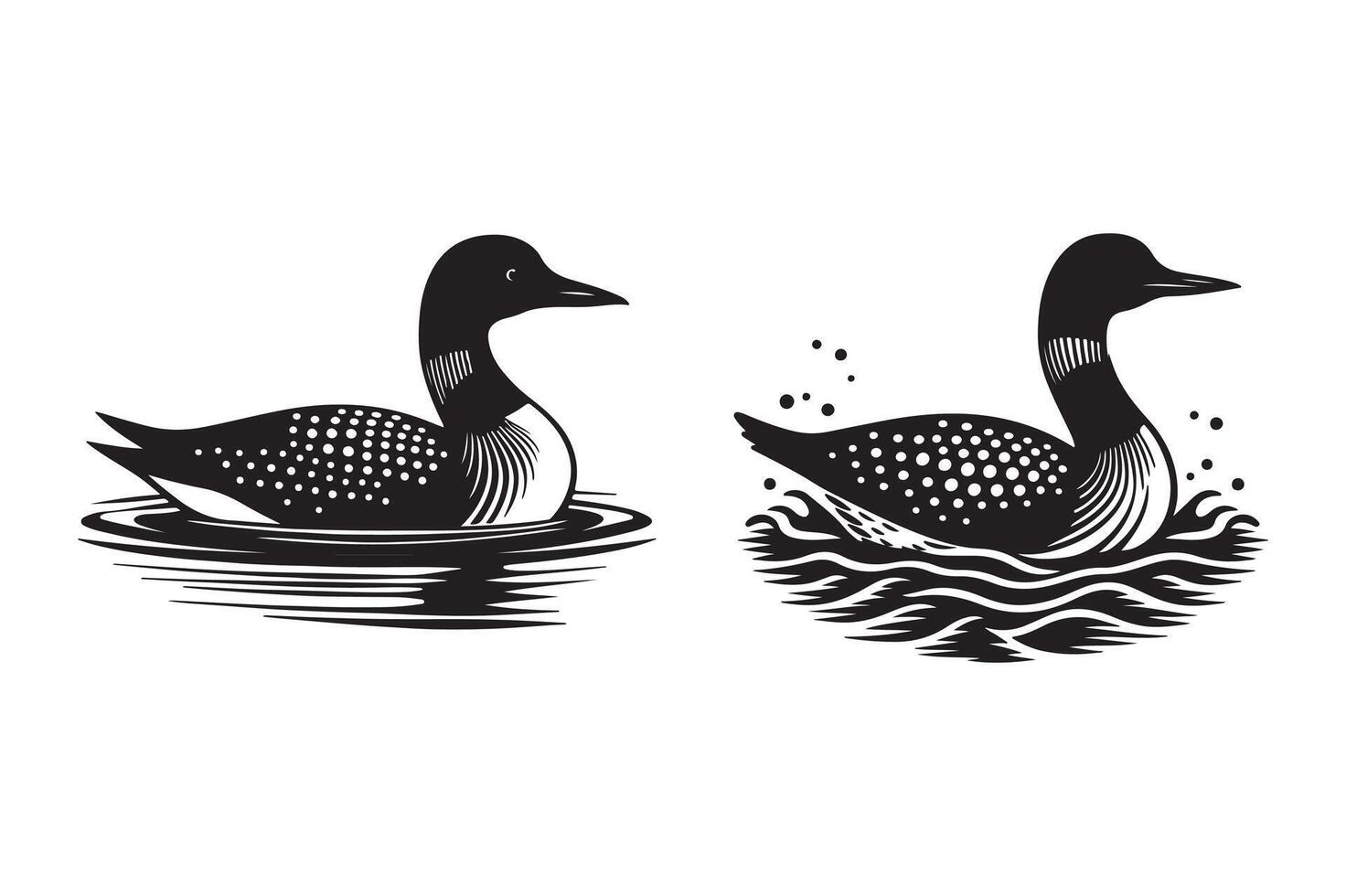 Loon silhouette illustration with white background vector