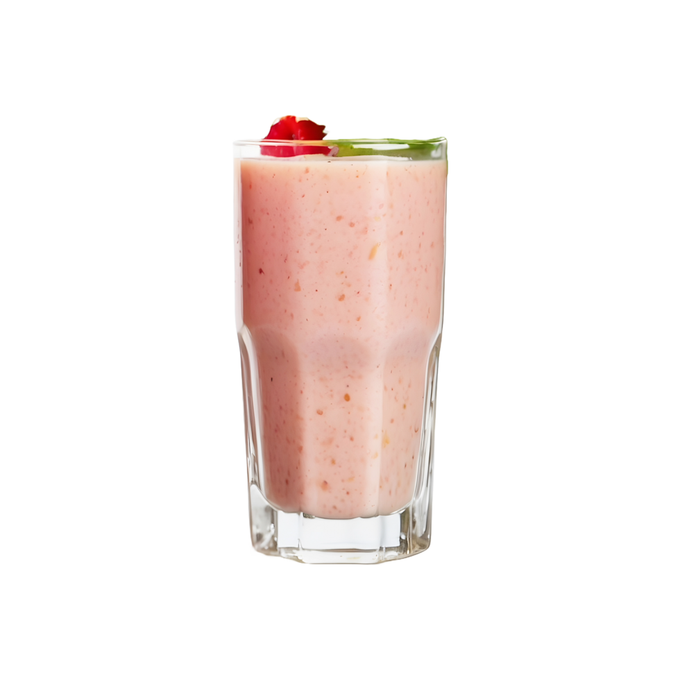 Fruit Fusion Glass of Fruit Smoothie Isolated on Transparent Background with fresh fruit and a straw, great for healthy eating and beverage menus. png