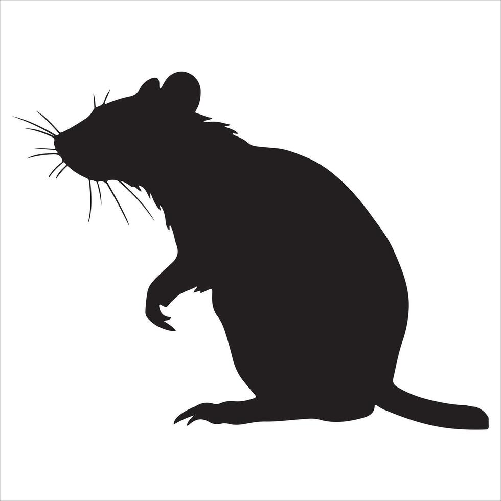 Rat silhouettes white background vector
