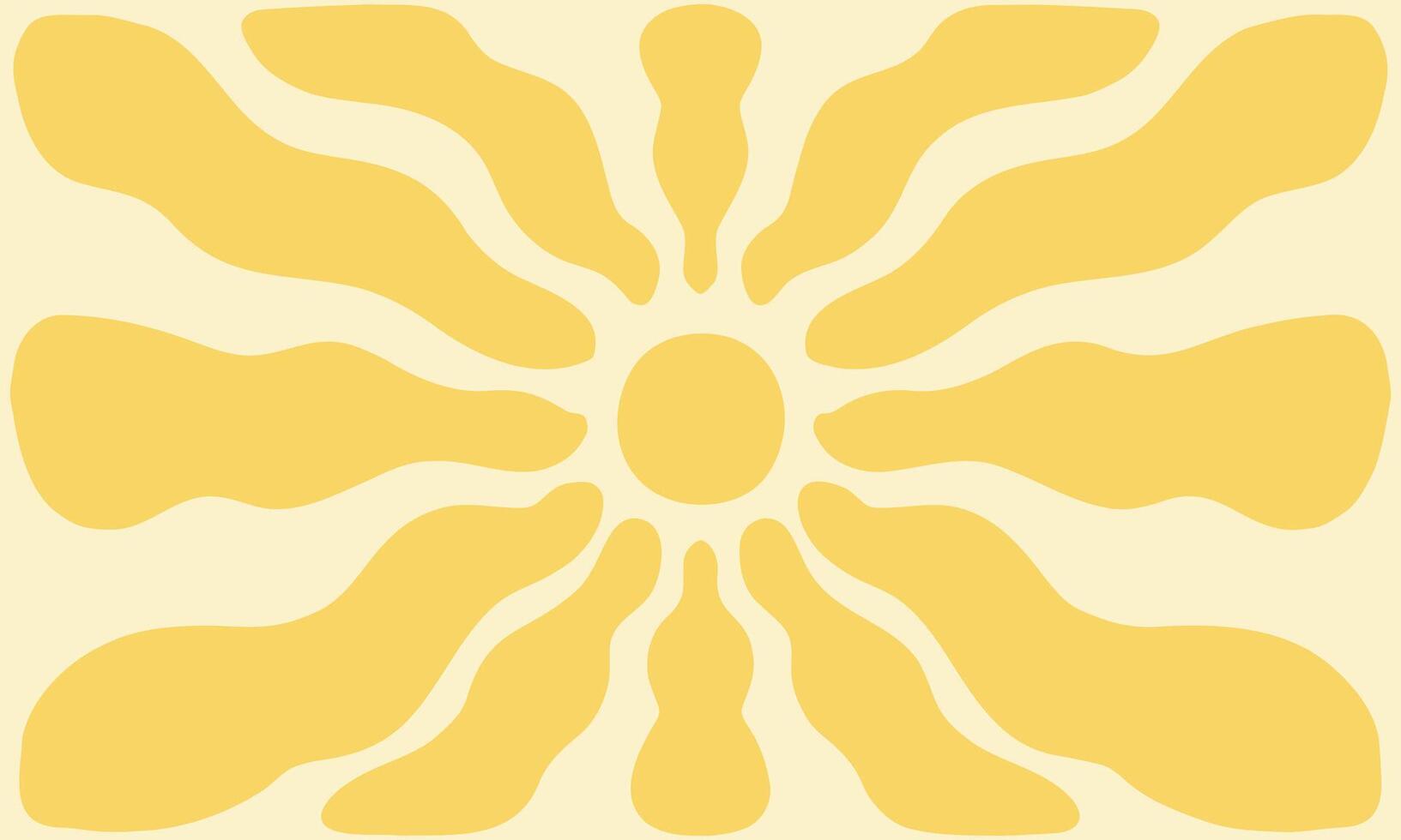 Trendy colorful graphic print with a retro horizontal background featuring bright sunburst in 60s and 70s style. illustration vector