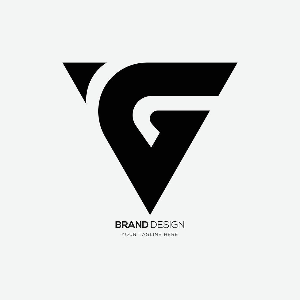 Letter Gv or Vg triangle modern shape branding logo vector