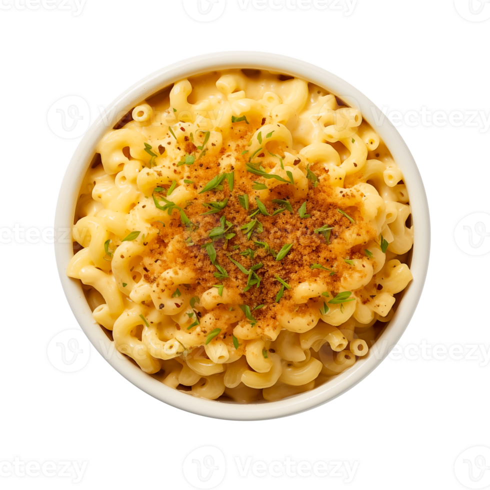 a bowl of creamy mac and cheese with Transparent Background png
