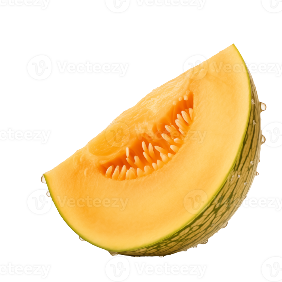 Fresh cantaloupe with Transparent Background png