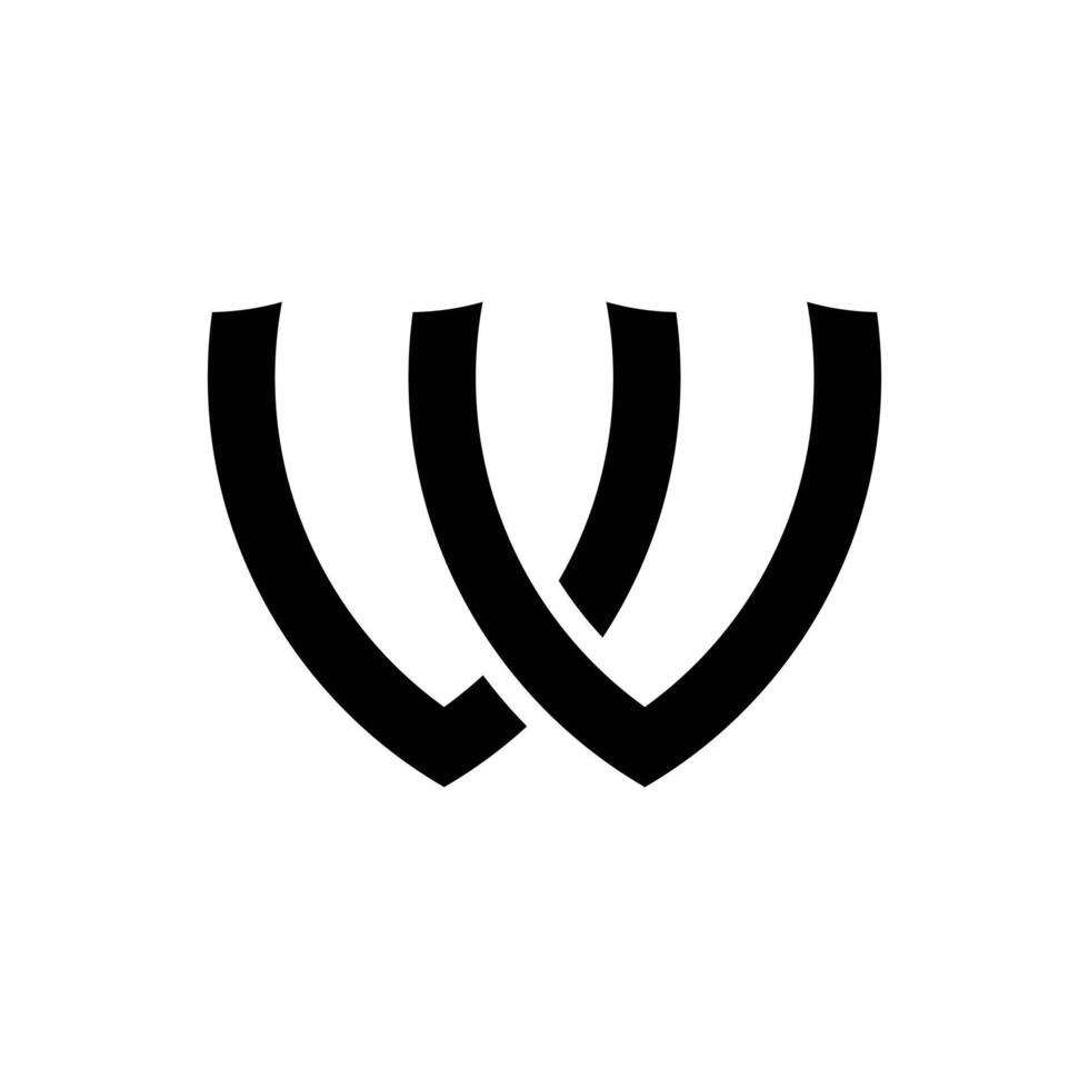 Letter Vw or Wv modern unique shape logo design vector