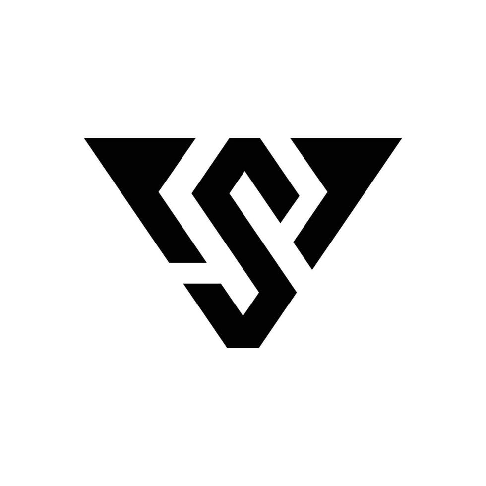 Letter Sv or Vs modern new triangle shape logo vector