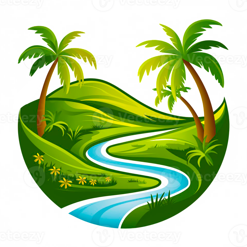 Isolated river nature landscape png