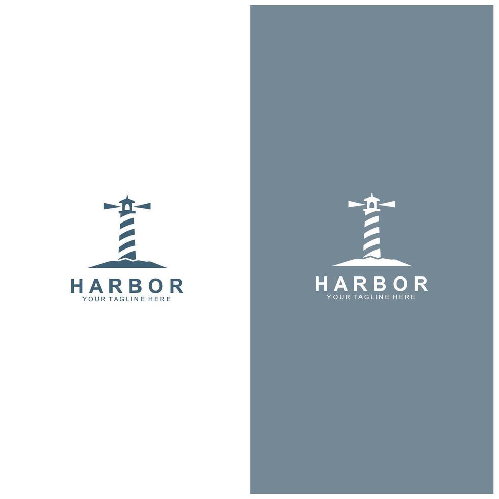 Lighthouse logo design illustration template vector