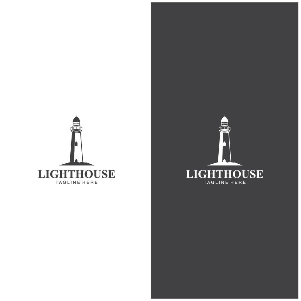 Lighthouse logo design illustration template vector