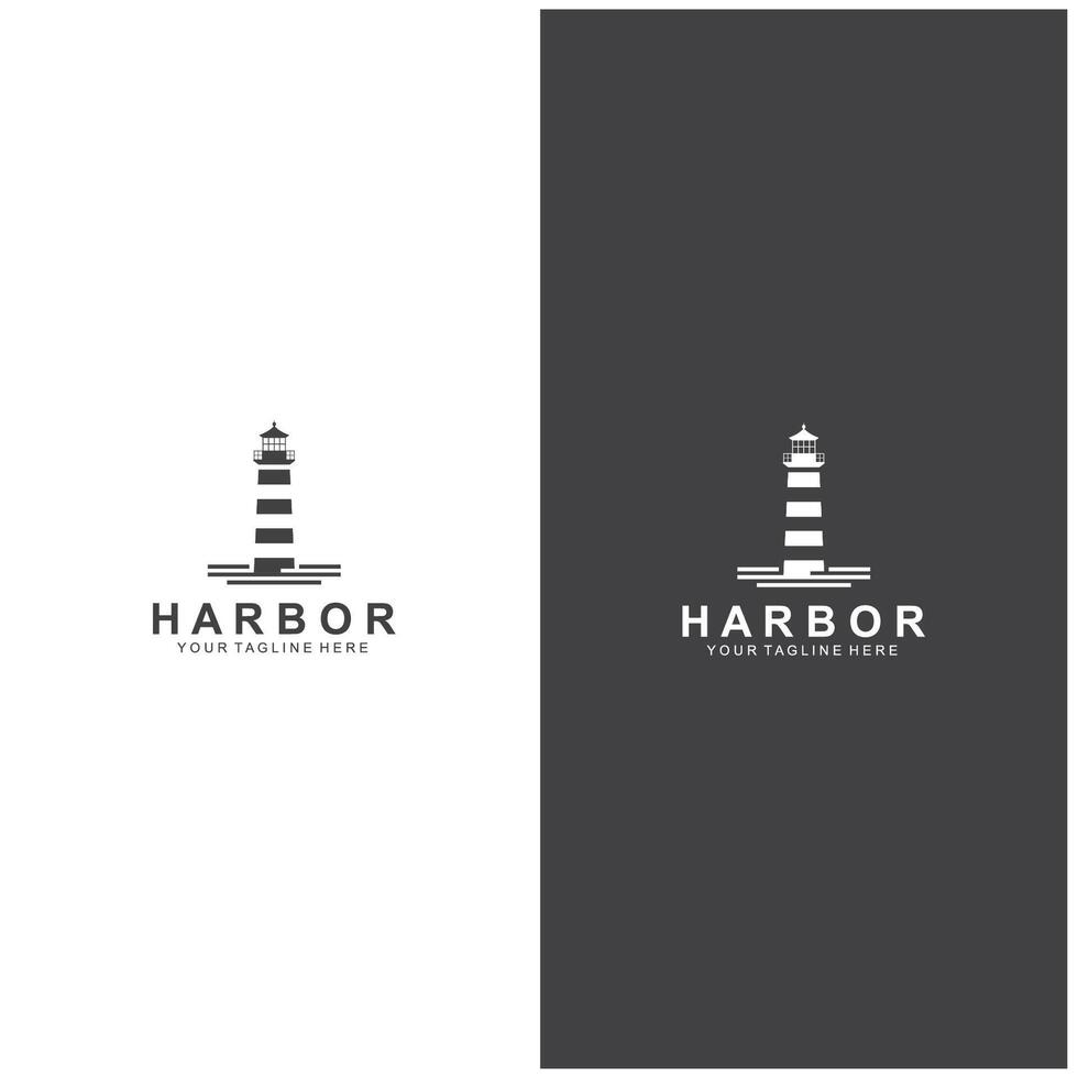 Lighthouse logo design illustration template vector