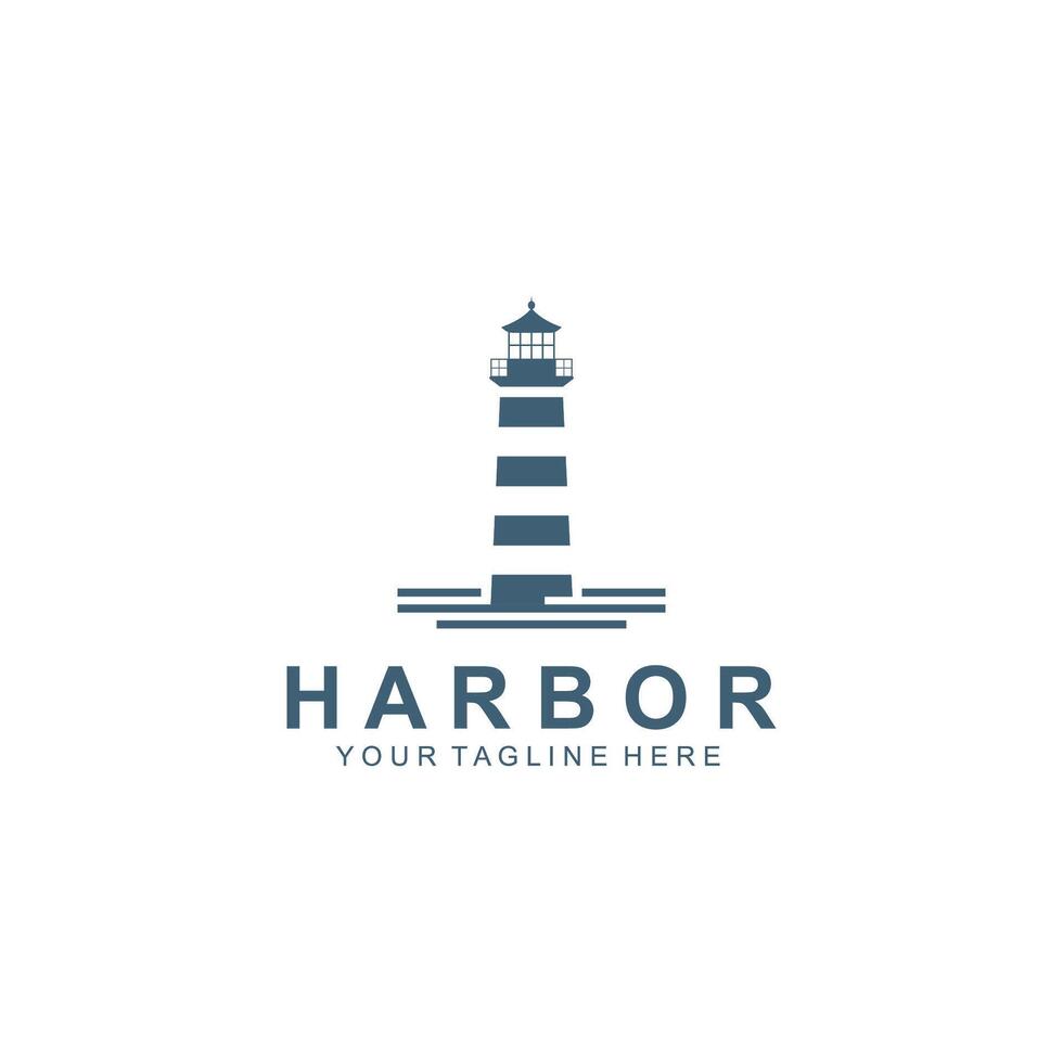 Lighthouse logo design illustration template vector