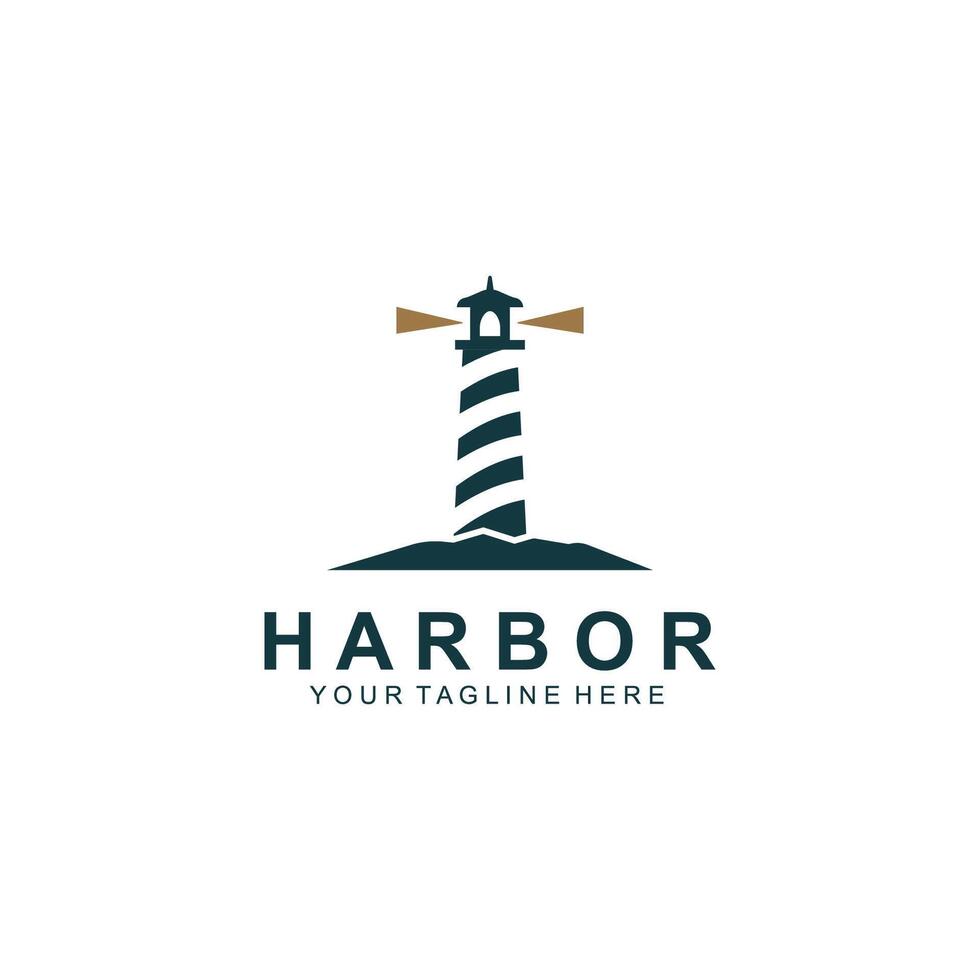 Lighthouse logo design illustration template vector