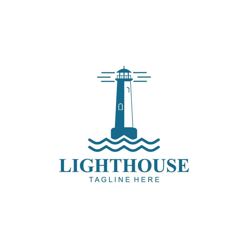 Lighthouse logo design illustration template vector
