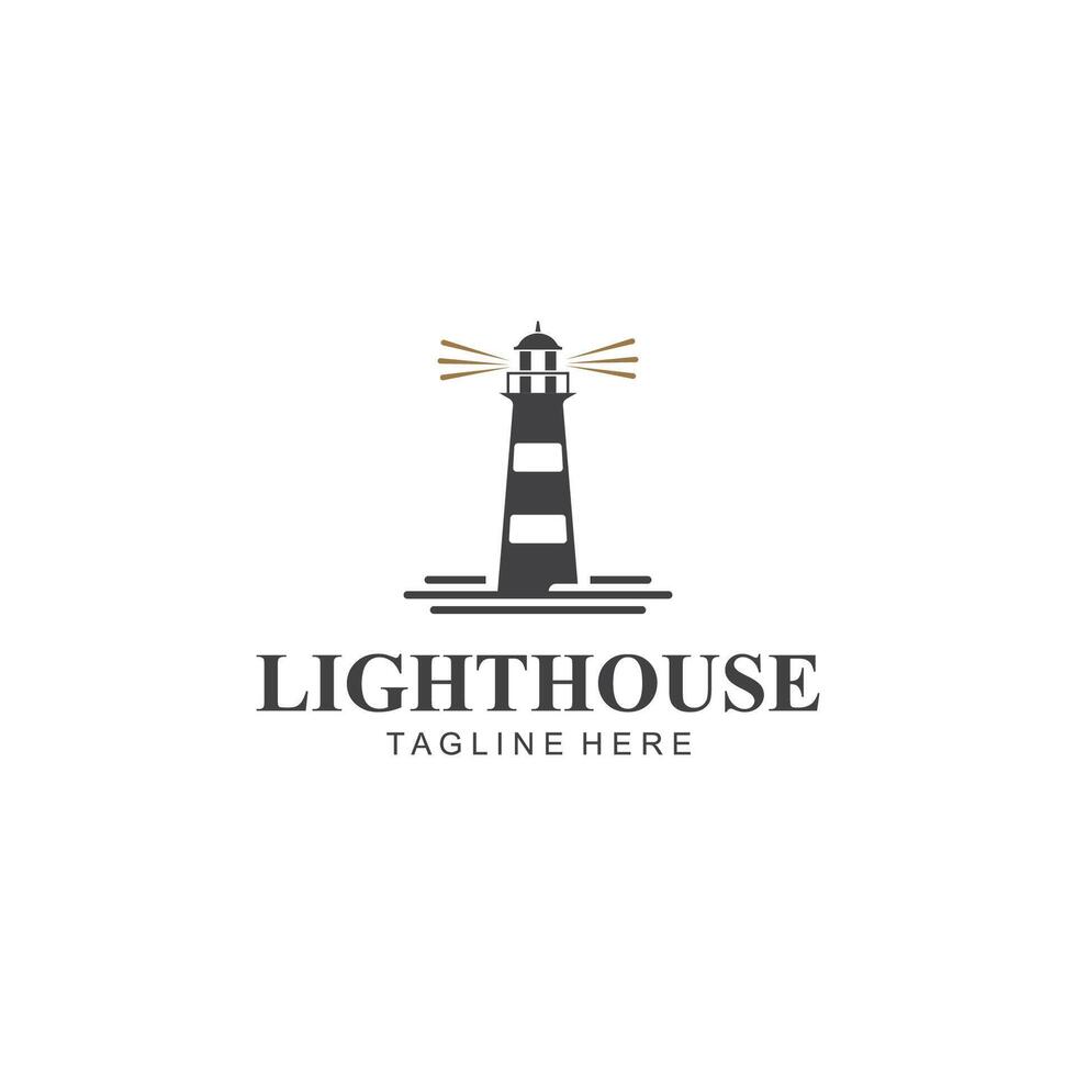 Lighthouse logo design illustration template vector