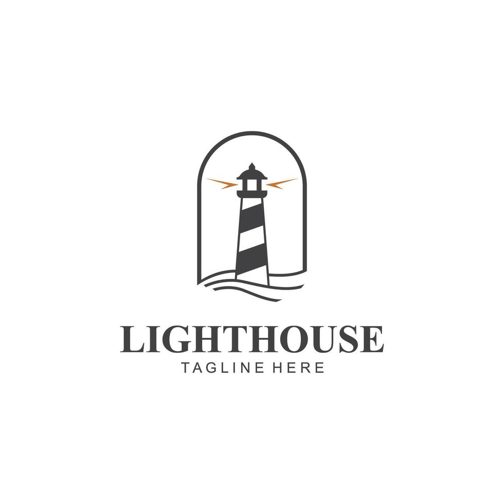 Lighthouse logo design illustration template vector