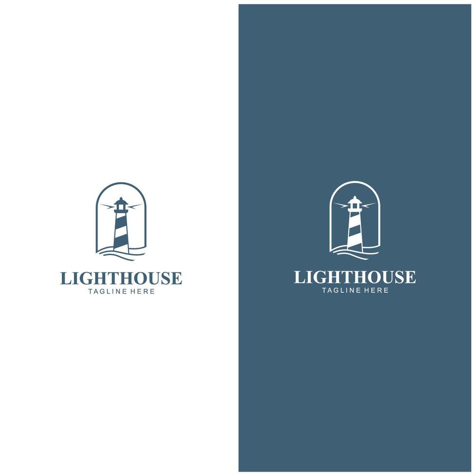 Lighthouse logo design illustration template vector