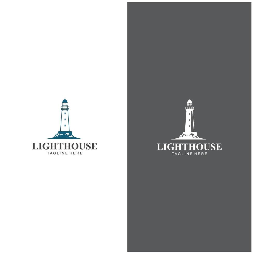 Lighthouse logo design illustration template vector