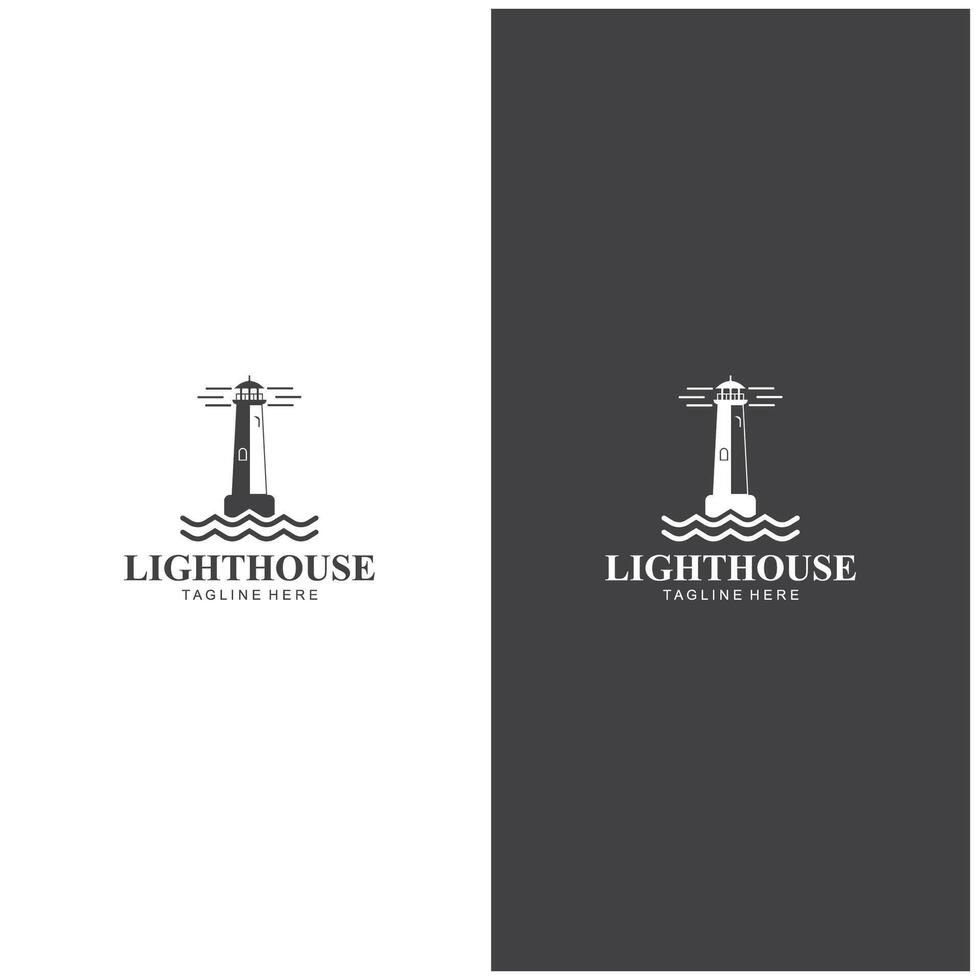 Lighthouse logo design illustration template vector