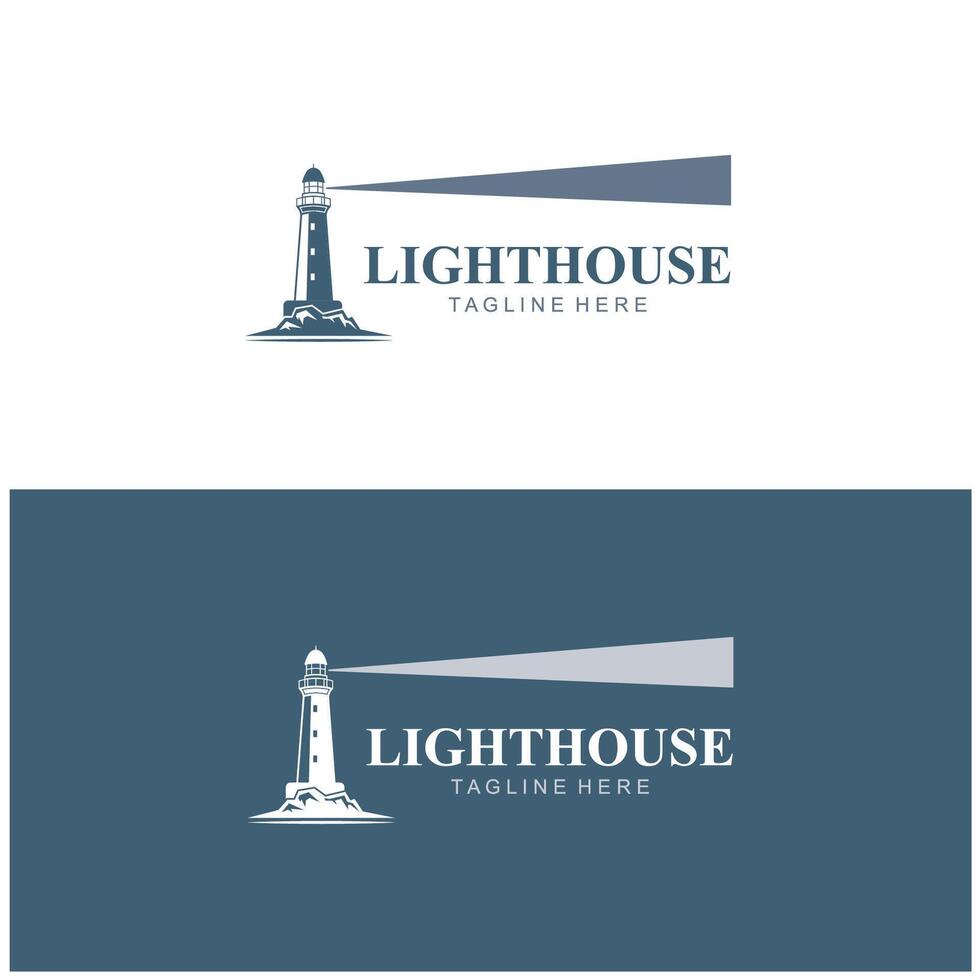 Lighthouse logo design illustration template vector
