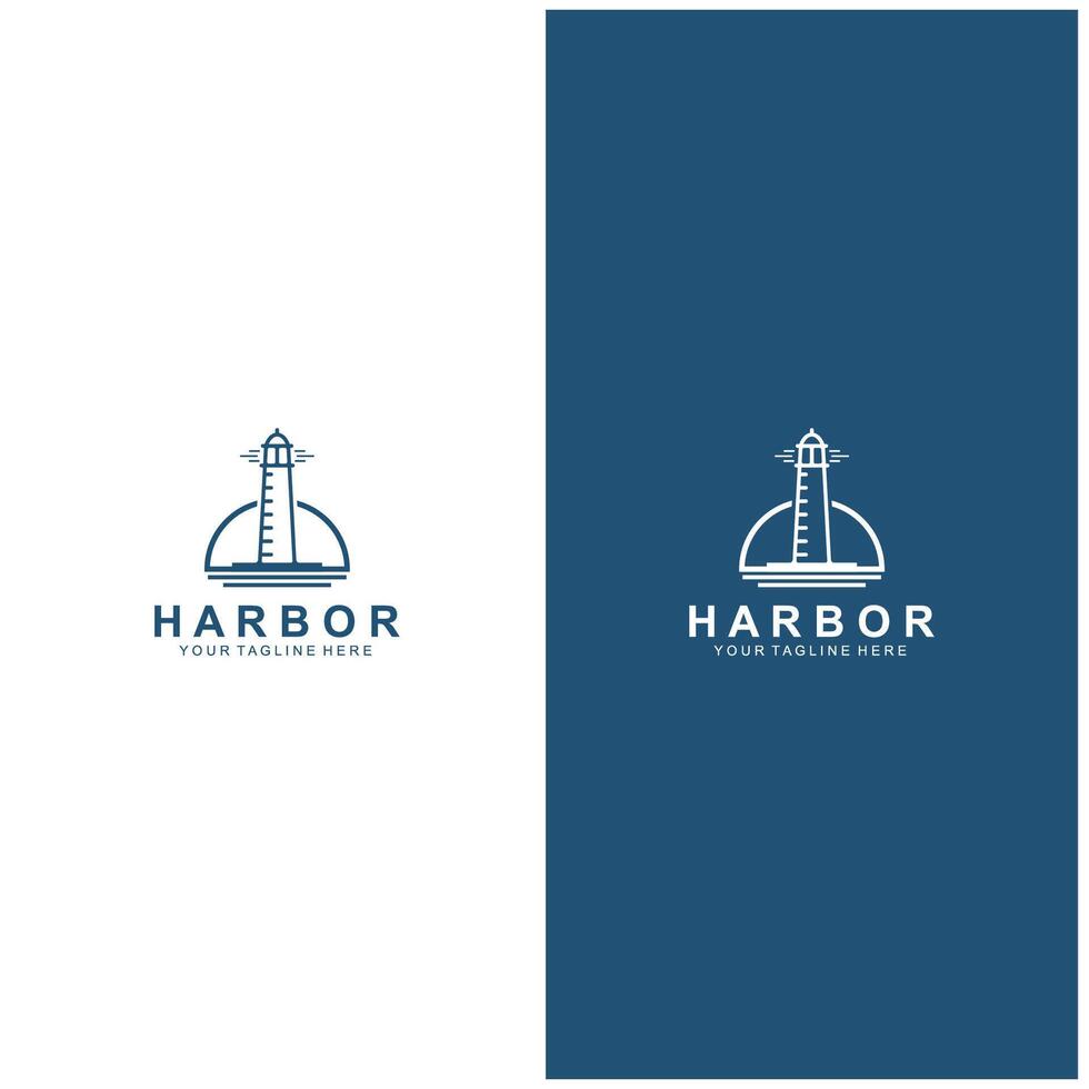 Lighthouse logo design illustration template vector