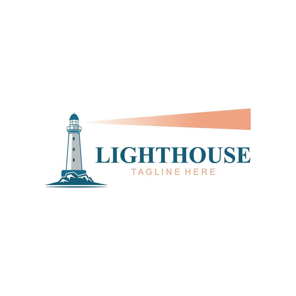 Lighthouse logo design illustration template vector