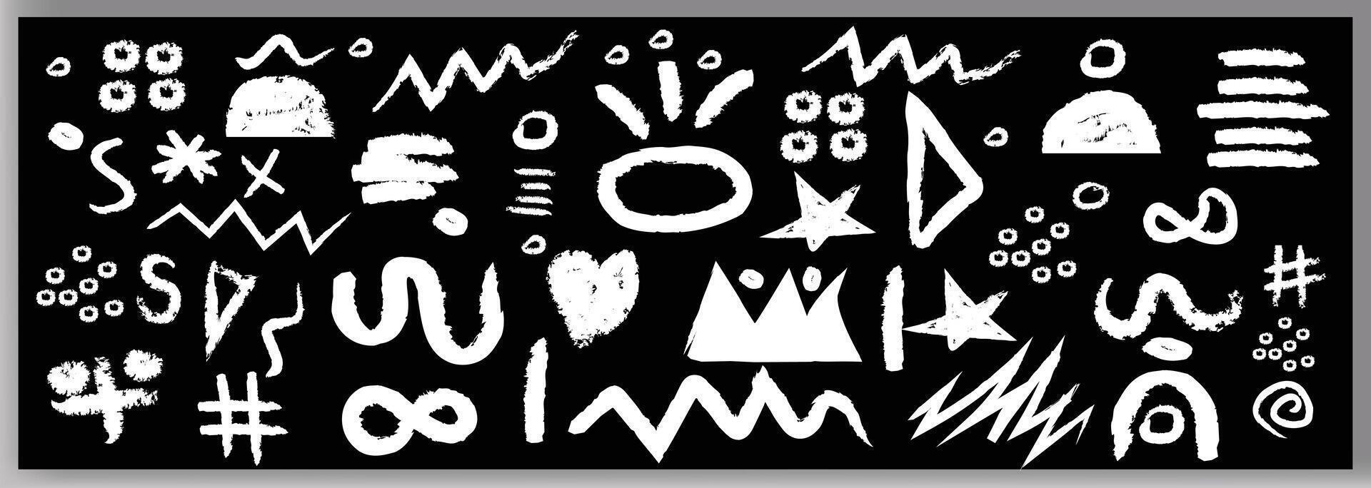 Abstract doodle brush shape geometric paint. Grunge graphic modern abstract collage element . vector