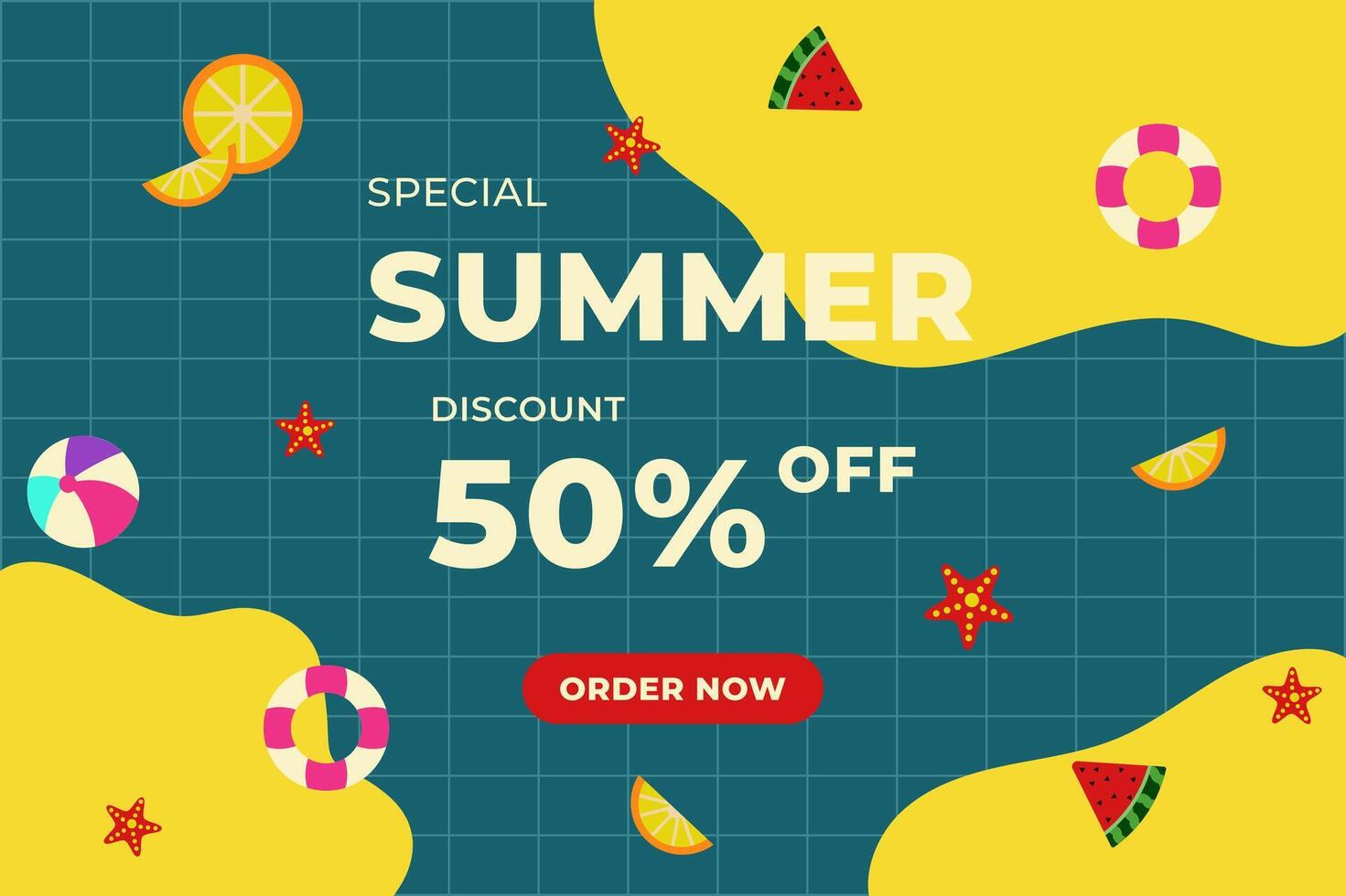 cute summer background template vector