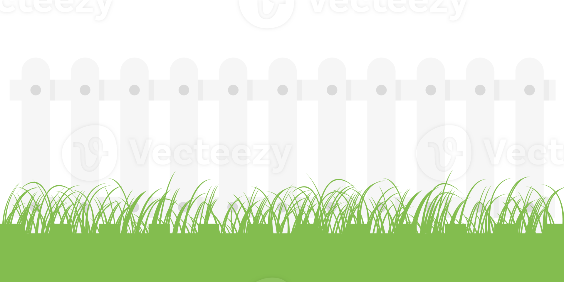 Fence with grass. Wooden picket background isolated farm garden barier illustration. png