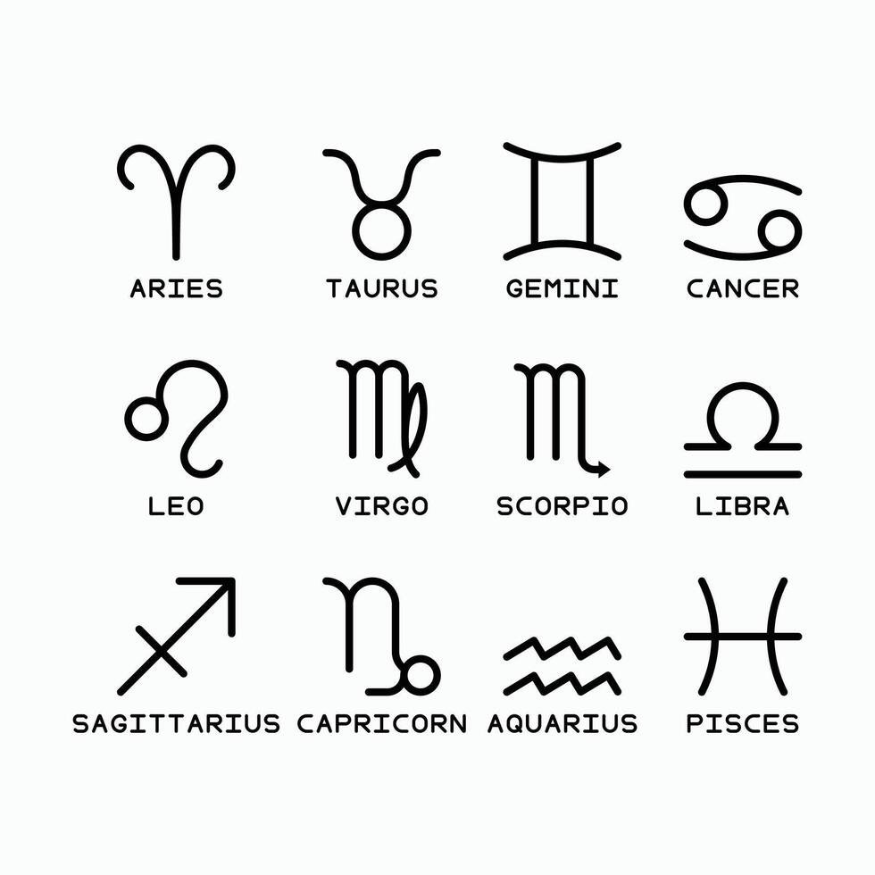 zodiac icon, universe, macrocosm illustration vector