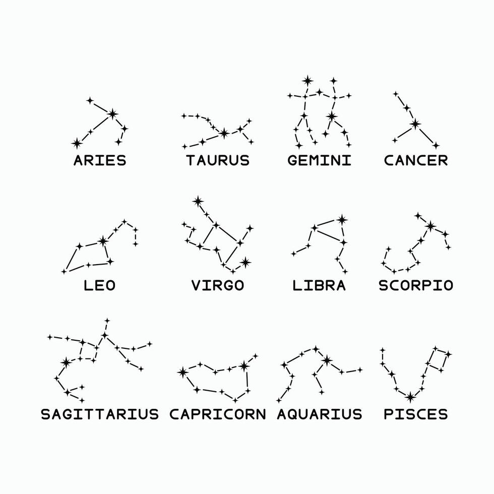 zodiac icon, universe, macrocosm illustration vector