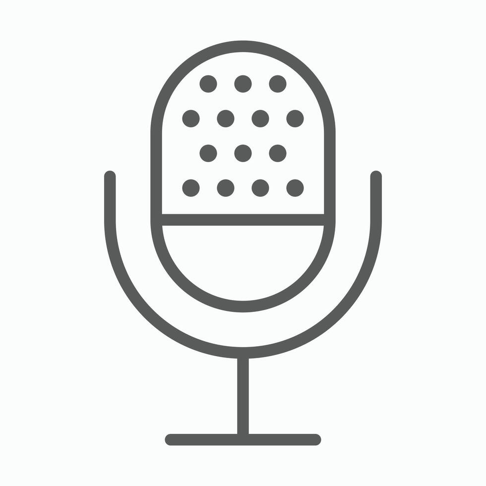 microphone icon, mic illustration vector