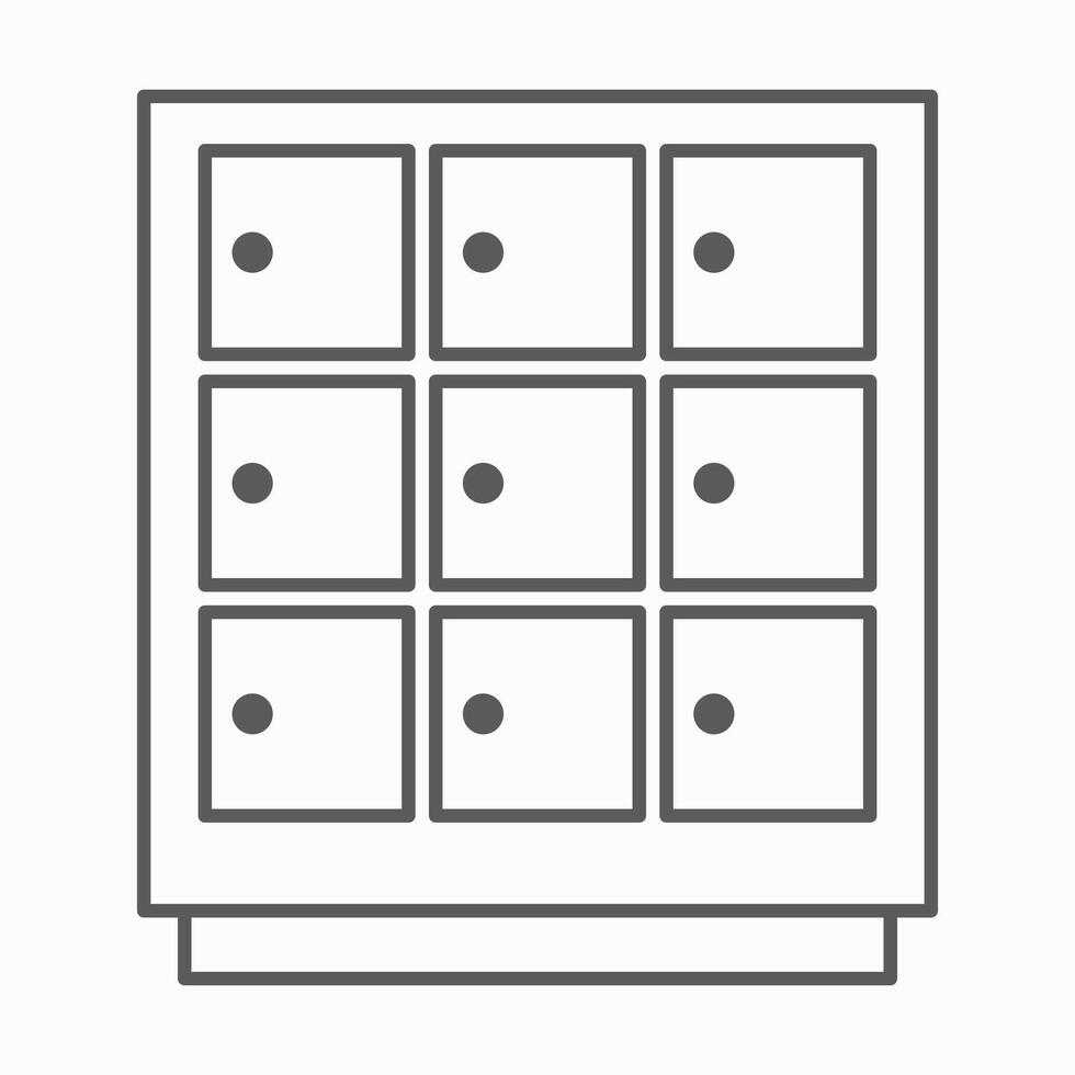 cabinet icon, closet, locker illustration vector
