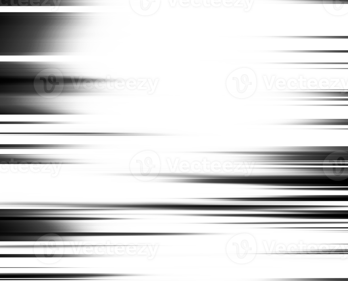 Black and white stripes abstract background overlay. Motion effect. Graphic illustration with transparent background. png