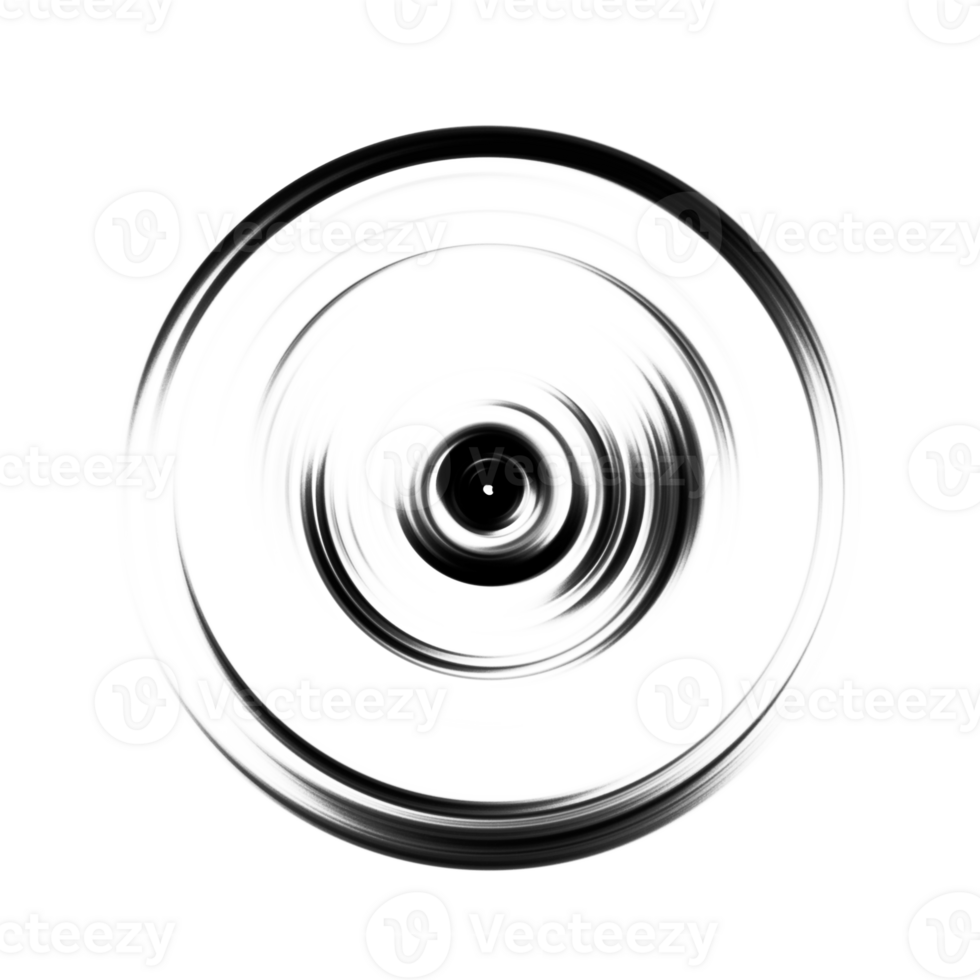 Black and white radial abstract background overlay. Circle effect. Graphic illustration with transparent background. png