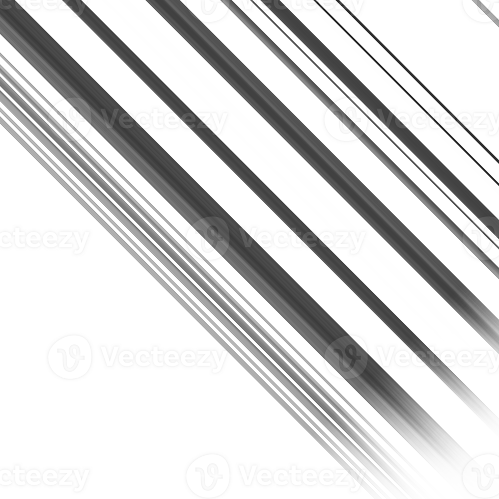 Black and white stripes abstract background overlay. Motion effect. Graphic illustration with transparent background. png