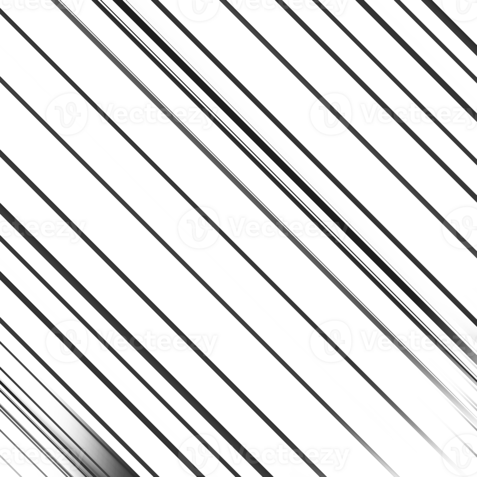Black and white stripes abstract background overlay. Motion effect. Graphic illustration with transparent background. png