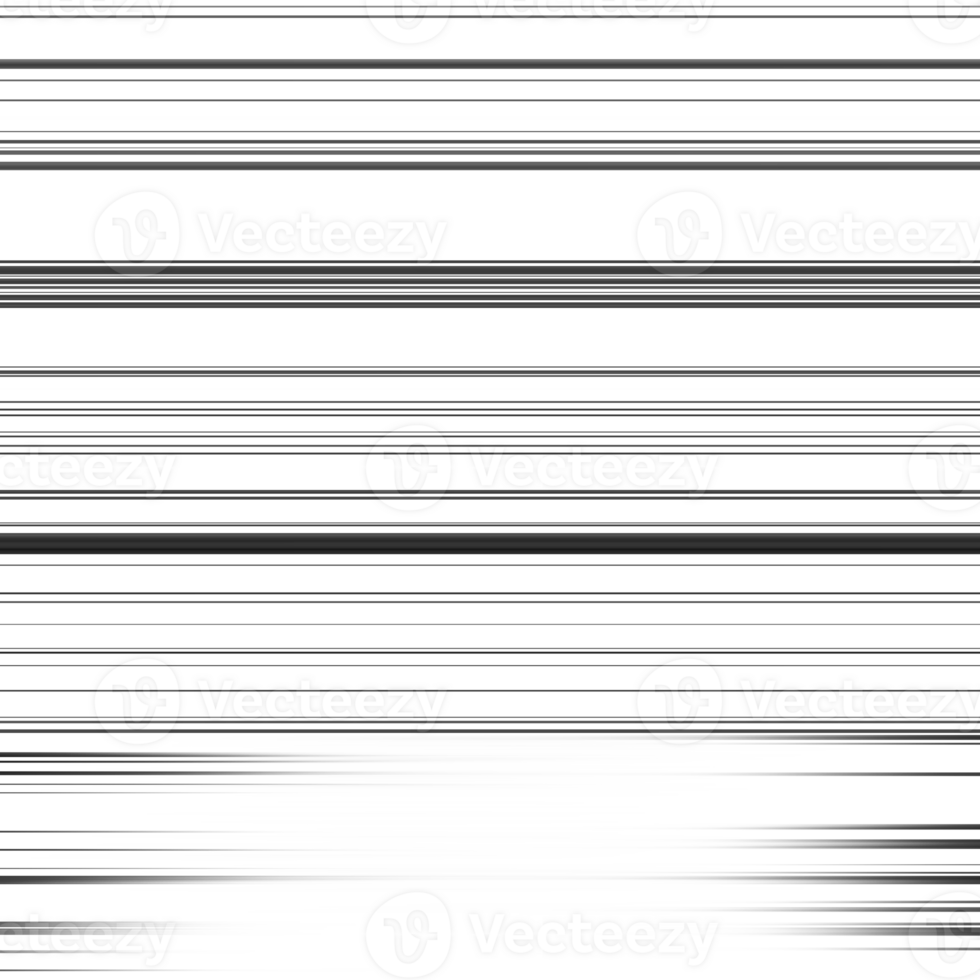 Black and white stripes abstract background overlay. Motion effect. Graphic illustration with transparent background. png