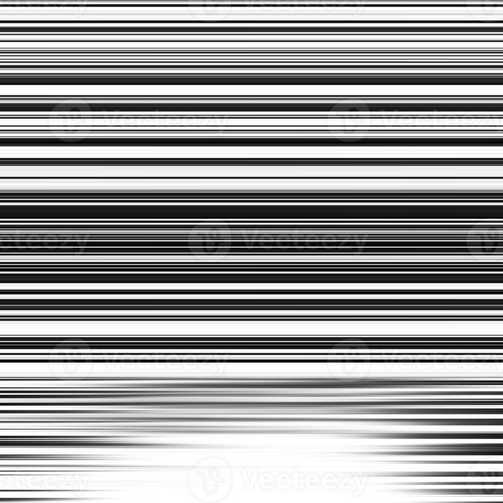 Black and white stripes abstract background overlay. Motion effect. Graphic illustration with transparent background. png