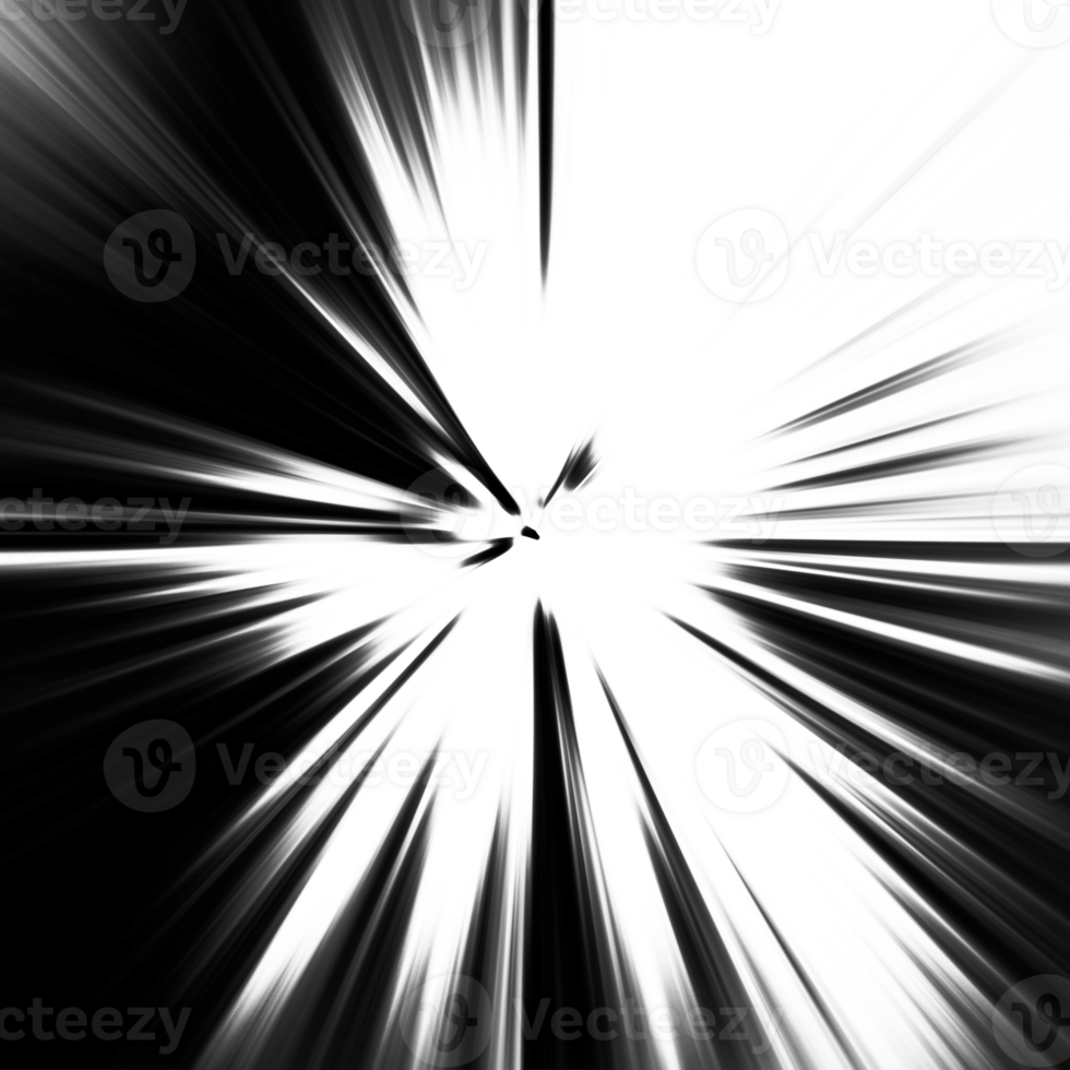 Black and white motion background overlay. Zoom effect. Sparkle backdrop and banner. Gradient textured wallpaper. Graphic illustration with transparent background. png