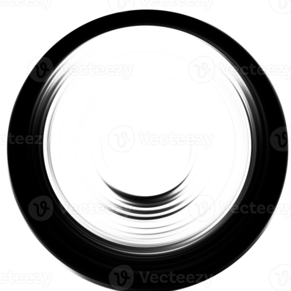 Black and white radial abstract background overlay. Circle effect. Graphic illustration with transparent background. png
