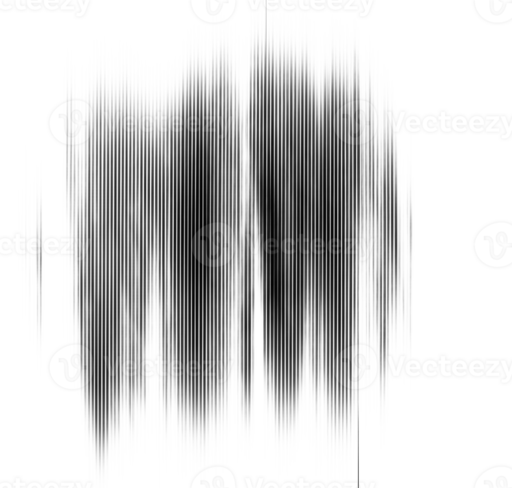 Black and white stripes abstract background overlay. Motion effect. Graphic illustration with transparent background. png